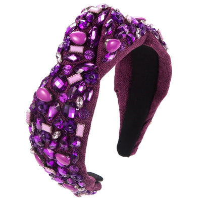 Women's Elegant Glam Geometric Alloy Cloth Inlay Resin Glass Hair Band