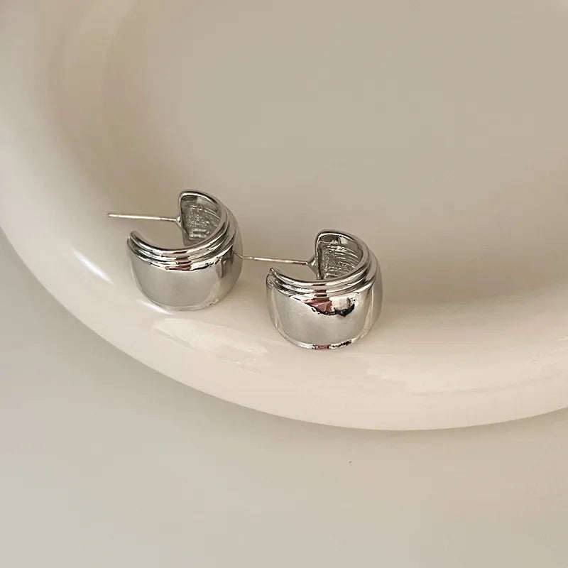 1 Pair Streetwear Geometric Heart Shape Plating Alloy Earrings