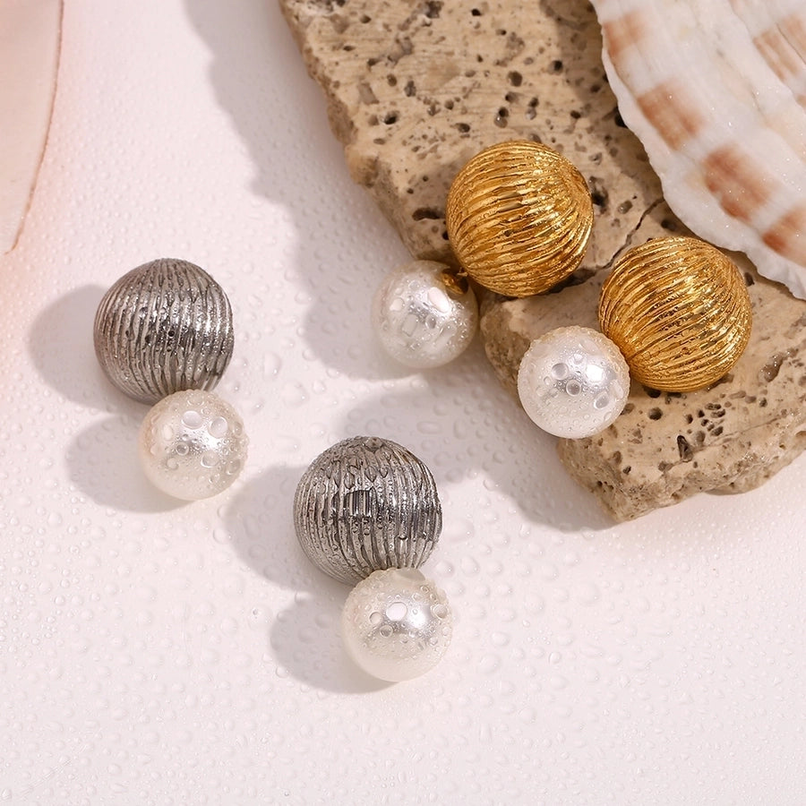 1 Pair Simple Style Geometric 304 Stainless Steel 18K Gold Plated Drop Earrings