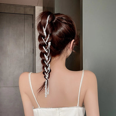 fashion solid color artificial pearl hair clip 1 piece