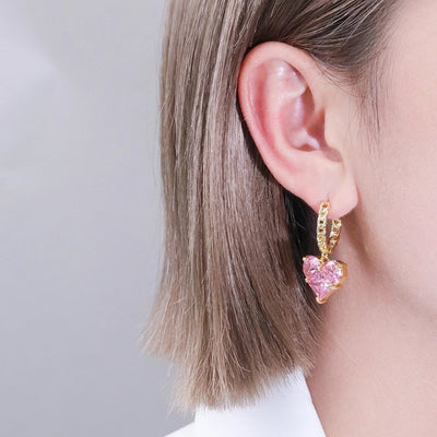 1 Pair Vintage Style Classic Style Heart Shape Plating Copper Zircon Drop Earrings