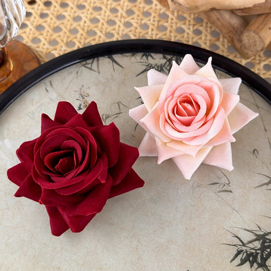 Women's Elegant Simple Style Flower Cloth Hair Clip