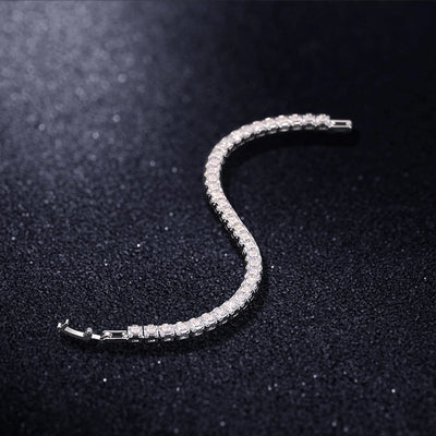 4*4mm square zircon bracelet copper inlaid zircon bracelet fashion bracelet single row bracelet women