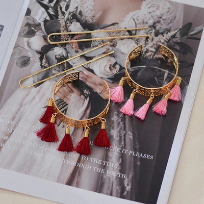 Women's Retro Geometric Metal Tassel Plating Hairpin