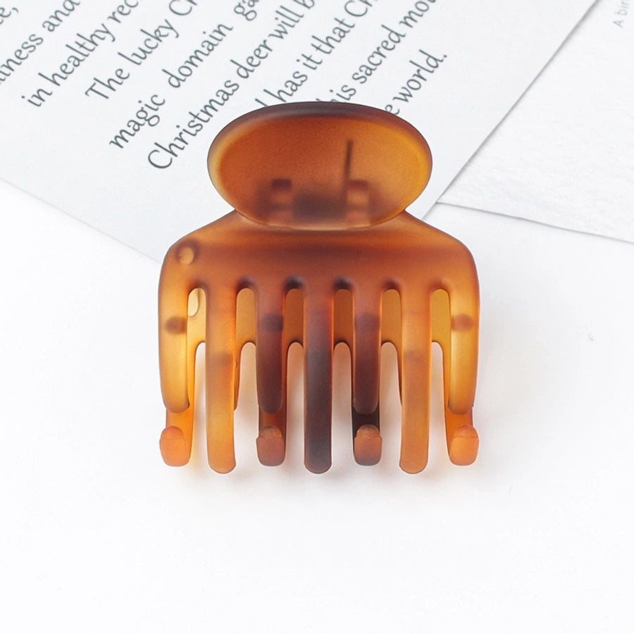 simple style solid color plastic resin hollow out hair claws 1 piece