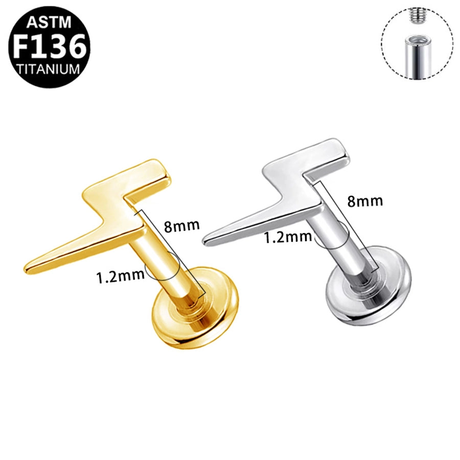 1 Piece Lip Rings Casual Star Moon Pure Titanium Titanium Alloy 14K Gold Plated White Gold Plated Lip Rings Ear Cartilage Rings & Studs