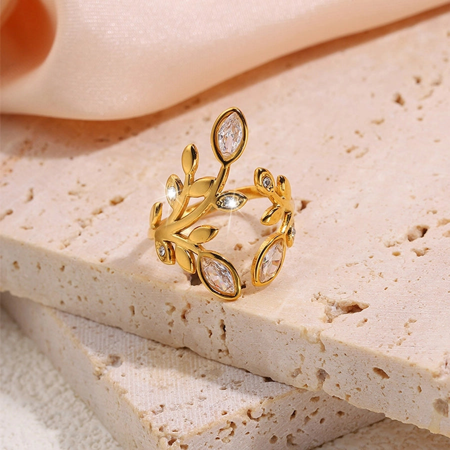 Jewelry Elegant Simple Style Shiny Geometric 304 Stainless Steel Open Rings