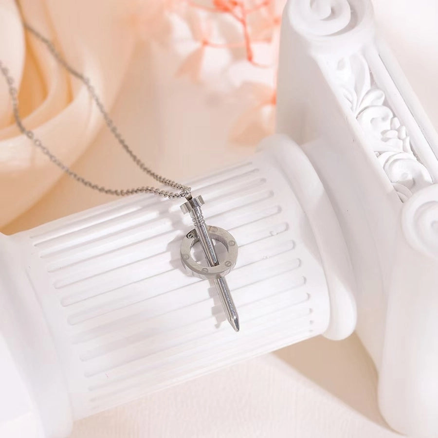 Titanium Steel Nail Ring High Class Elegant Personality 18K Gold Plated Couple Gift Necklace Bracelet