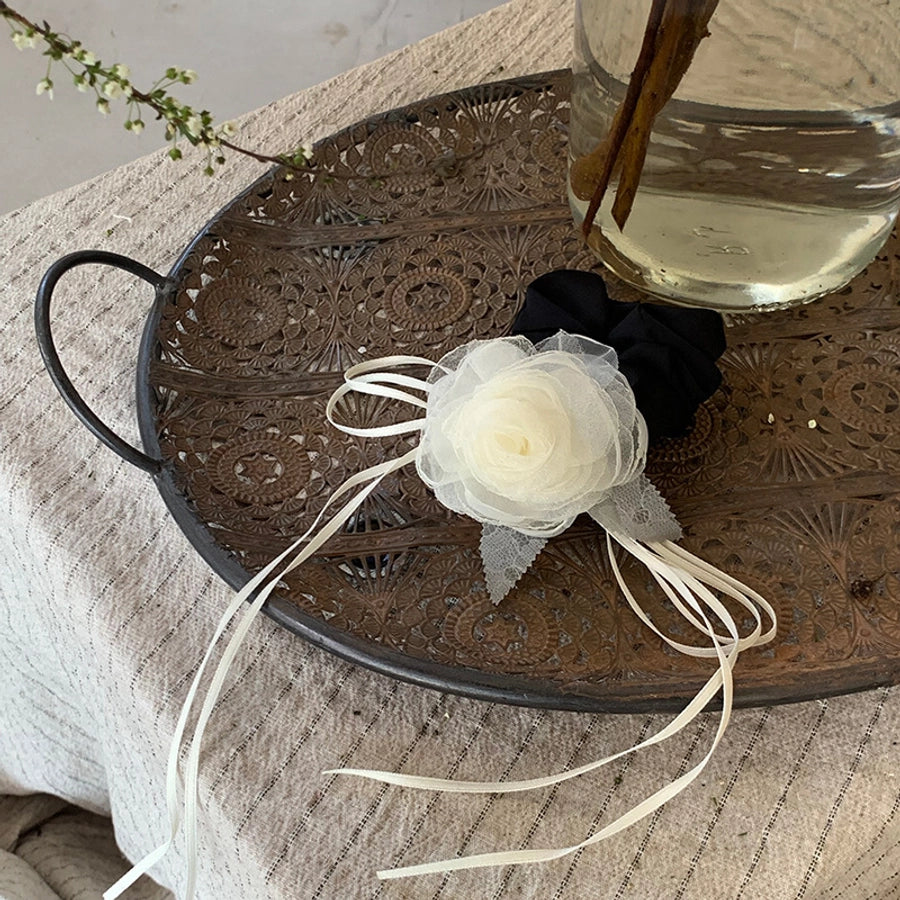 Women's Sweet Floral Gauze Hair Tie