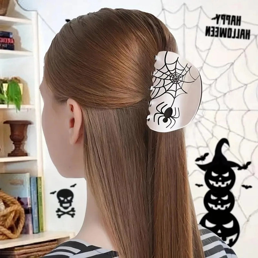 Halloween Simple Style Women's Spider Spider Web Acetic acid sheets Hair Claws