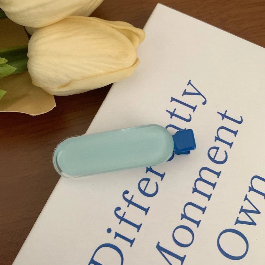 Women's Cute Sweet Korean Style Oval Plastic Resin Handmade Hair Clip