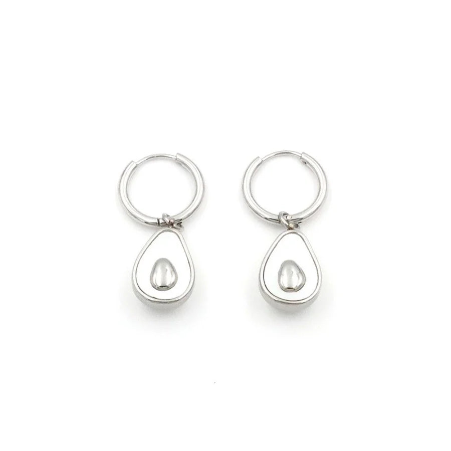 1 Pair Simple Style Avocado Plating Titanium Steel 18K Gold Plated Drop Earrings