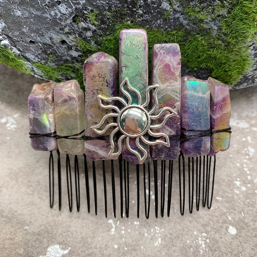 fashion sun crown crystal insert comb 1 piece