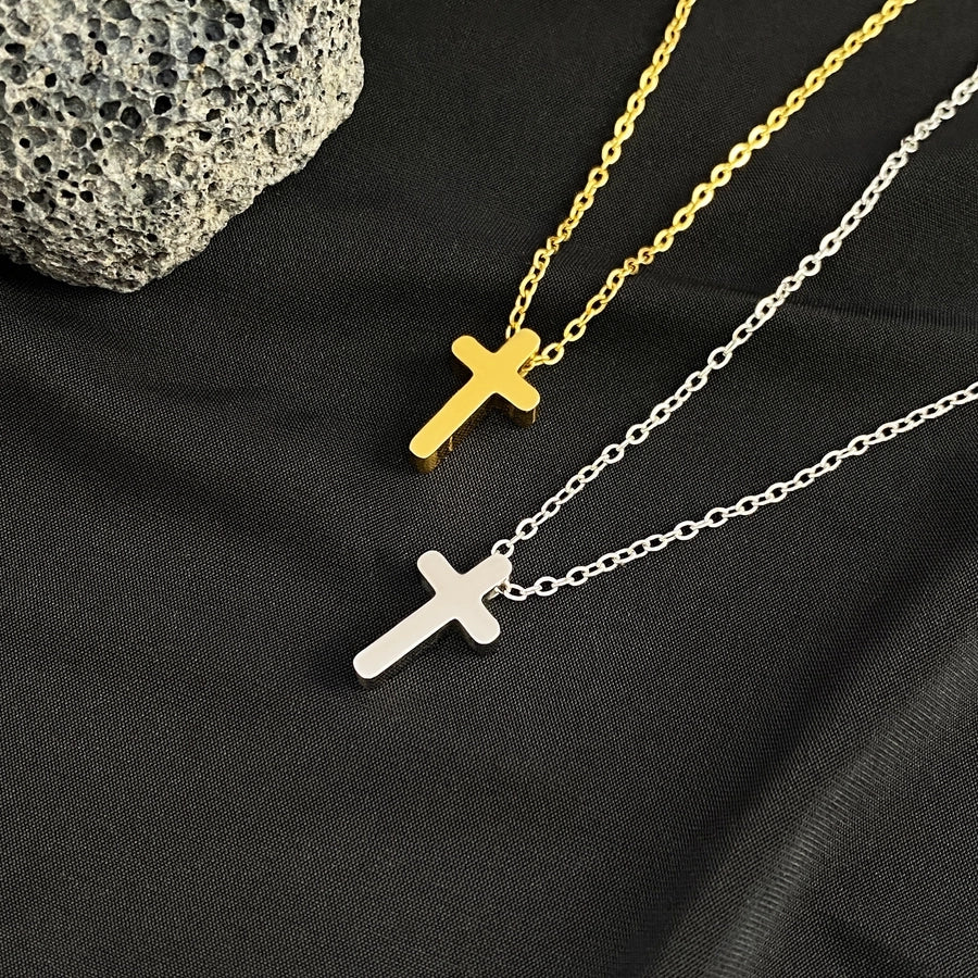 Jewelry Retro Cross Titanium Steel Pendant Necklace
