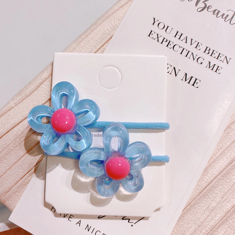 fashion flower mixed materials handmade hair tie 1 pair