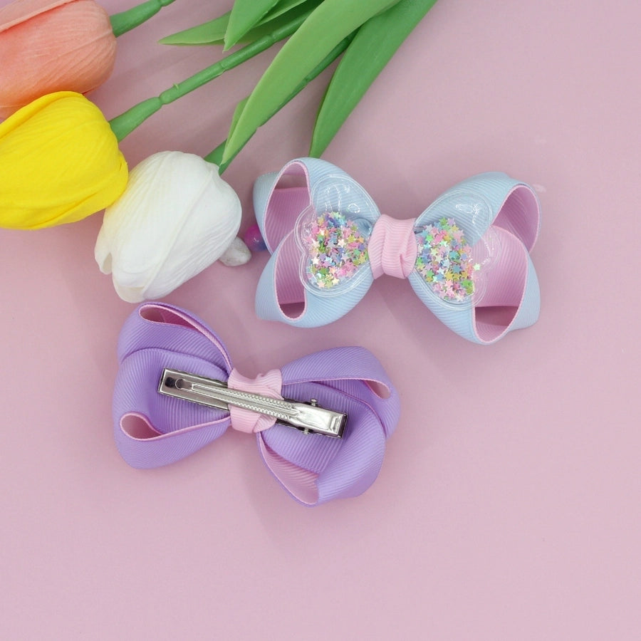 Girl'S Simple Style Solid Color Cloth Ribbon Hair Clip