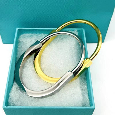 Elegant Simple Style Round Titanium Steel 18K Gold Plated Rhinestones Bangle In Bulk