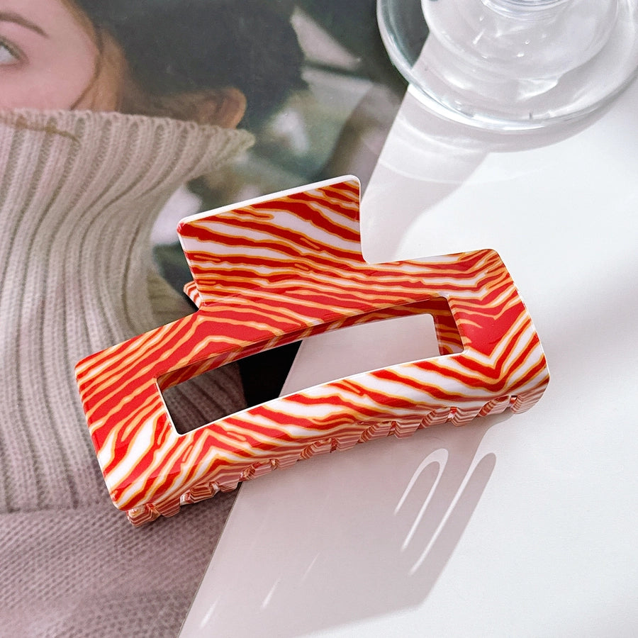 Women's Simple Style Stripe Pvc Hair Claws