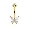 1 Piece Belly Rings Simple Style Moon 316 Stainless Steel  Inlay Zircon