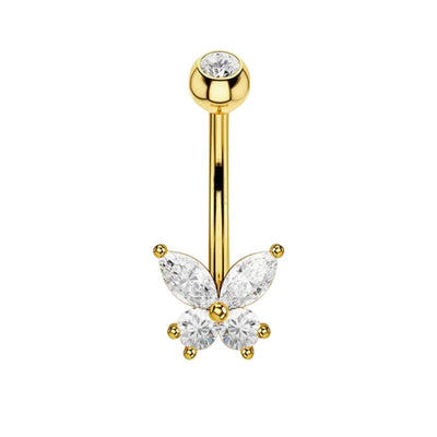 1 Piece Belly Rings Simple Style Moon 316 Stainless Steel  Inlay Zircon