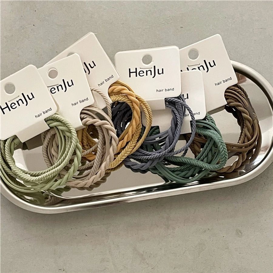 simple style solid color cloth hair tie 1 set