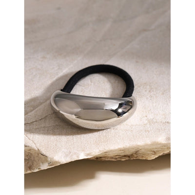 Women's IG Style Solid Color 304 Stainless Steel rubber band Hair Tie