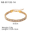 IG Style Geometric 304 Stainless Steel 18K Gold Plated Zircon Tennis Chain Bracelets In Bulk