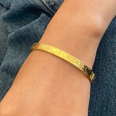 Simple Style Heart Shape 304 Stainless Steel Bangle In Bulk