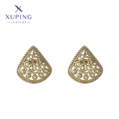 1 Pair Retro Simple Style Triangle Plating Copper 18K Gold Plated Ear Studs