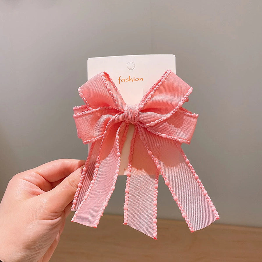 kid's elegant cute bow knot cloth ribbon hair clip