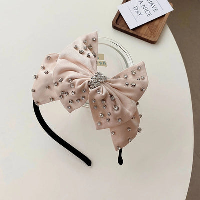 women's elegant fashion bow knot cloth headwear artificial rhinestones hair clip
