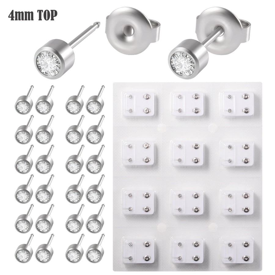 1 Piece Casual Classic Style Solid Color Plating 304 Stainless Steel Zircon 24K Gold Plated Stainless Steel Earrings