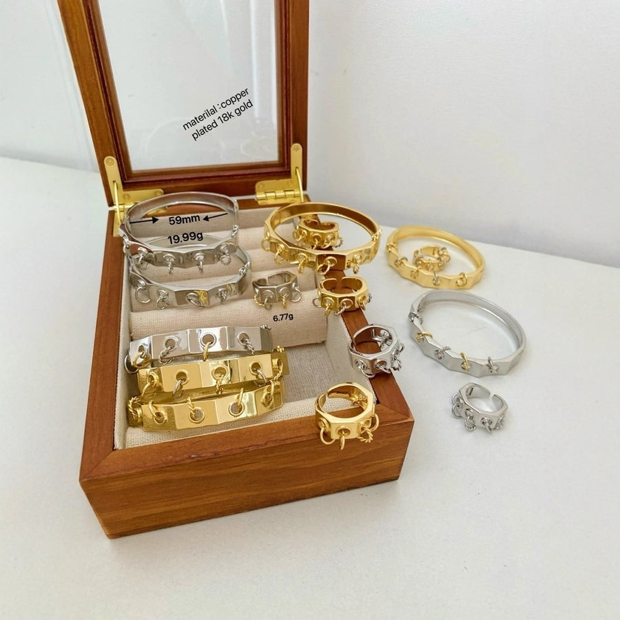Jewelry Vintage Style Geometric Copper Mixed Metal Rings Bracelets