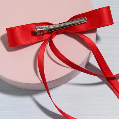 hot sale long ribbon bow hairpin sweet Ribbon Girl hairpin hairpin women's back spoon duckbill clip