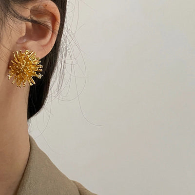 s925 silver needle retro exaggerated fireworks earrings elegant earrings irregular simple unique earrings