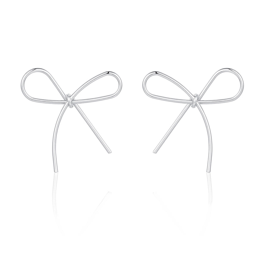 Women's bowknot earrings  lightweight  simple butterfly fashion elegant simple line ear studs earrings