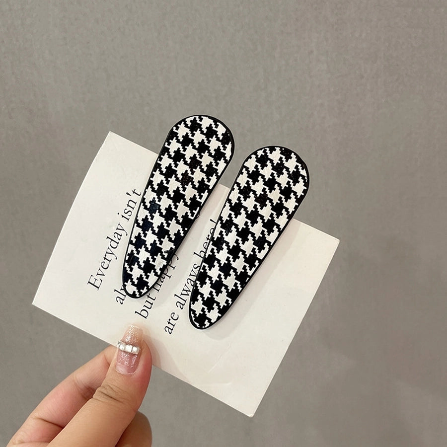 new word clip flashing diamond checkerboard pattern hairpin hair accessories