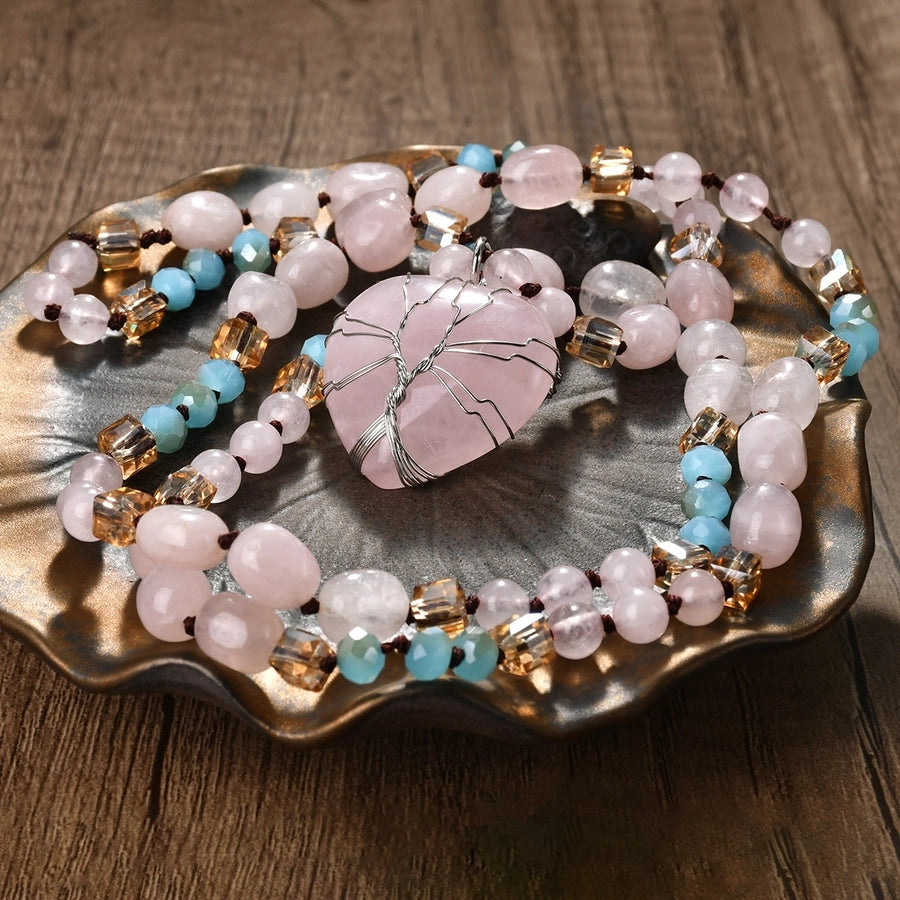 Handmade Sweet Water Droplets Heart Shape natural stone Pendant Necklace In Bulk