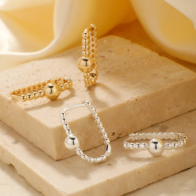 1 Pair Retro Shiny Korean Style Geometric Plating Copper K Gold Plated Earrings