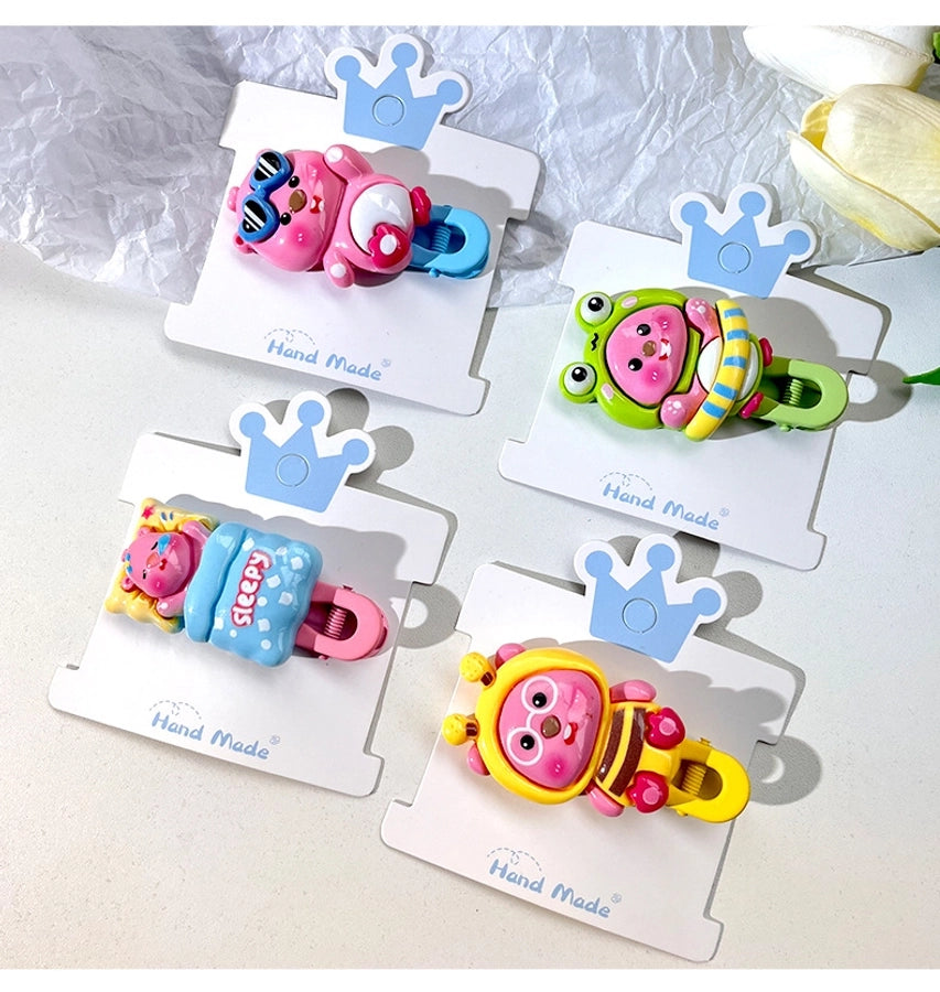 LOOPY Little Beaver Children's Hairpin Duckbill Clip Side Bangs Clip Broken Hairpin Little Girl's Headwear Ruby Hair Accessories