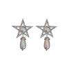 1 Pair Casual Simple Style Streetwear Star Water Droplets Inlay Copper Artificial Pearls Zircon Drop Earrings