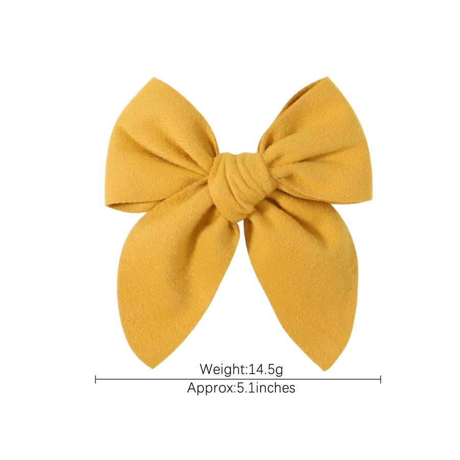 sweet solid color polyester bow knot hair clip