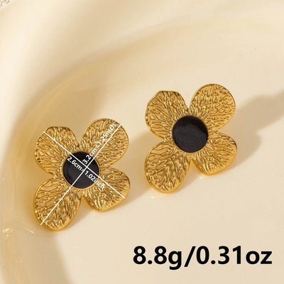 1 Pair Elegant Flower 304 Stainless Steel Ear Studs