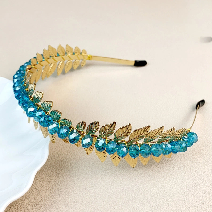 modern style solid color crystal handmade hair band