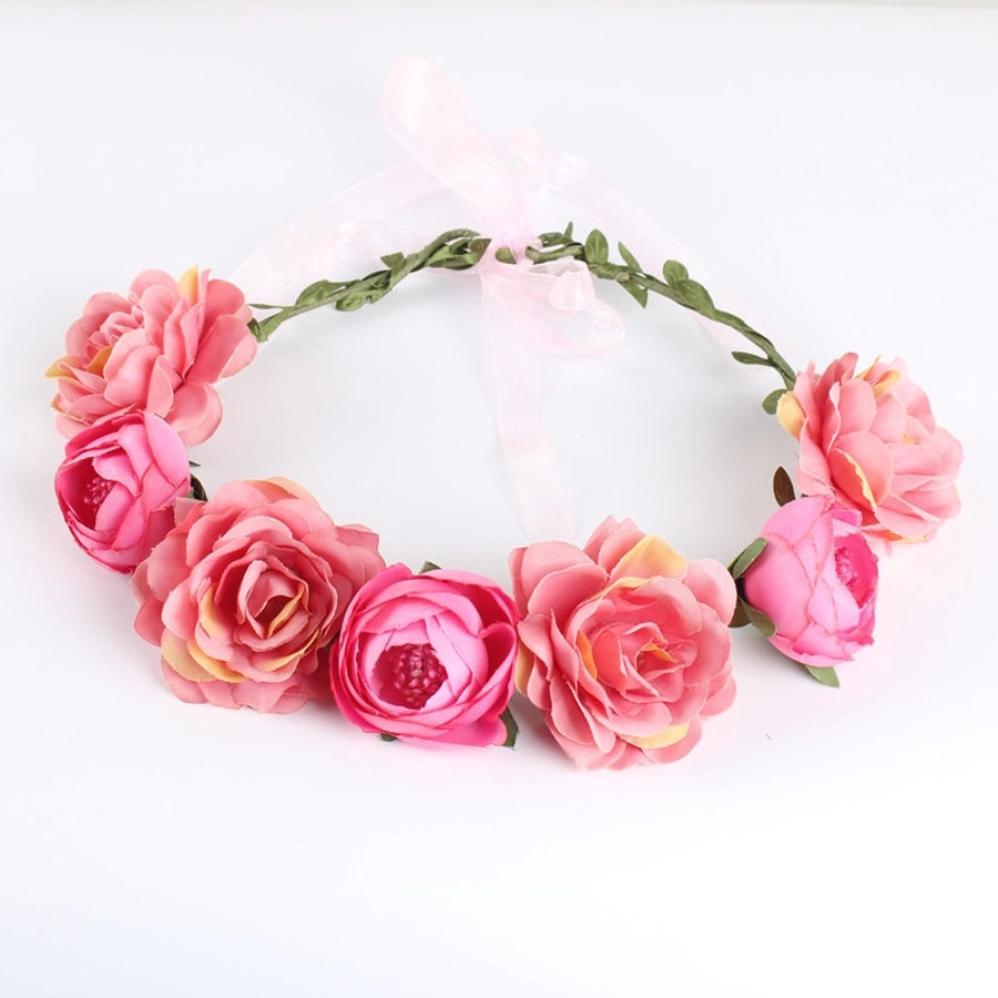 europe and the united states cross-border new headwear bohemian beach rose flower headband bride bridesmaid garland hairband