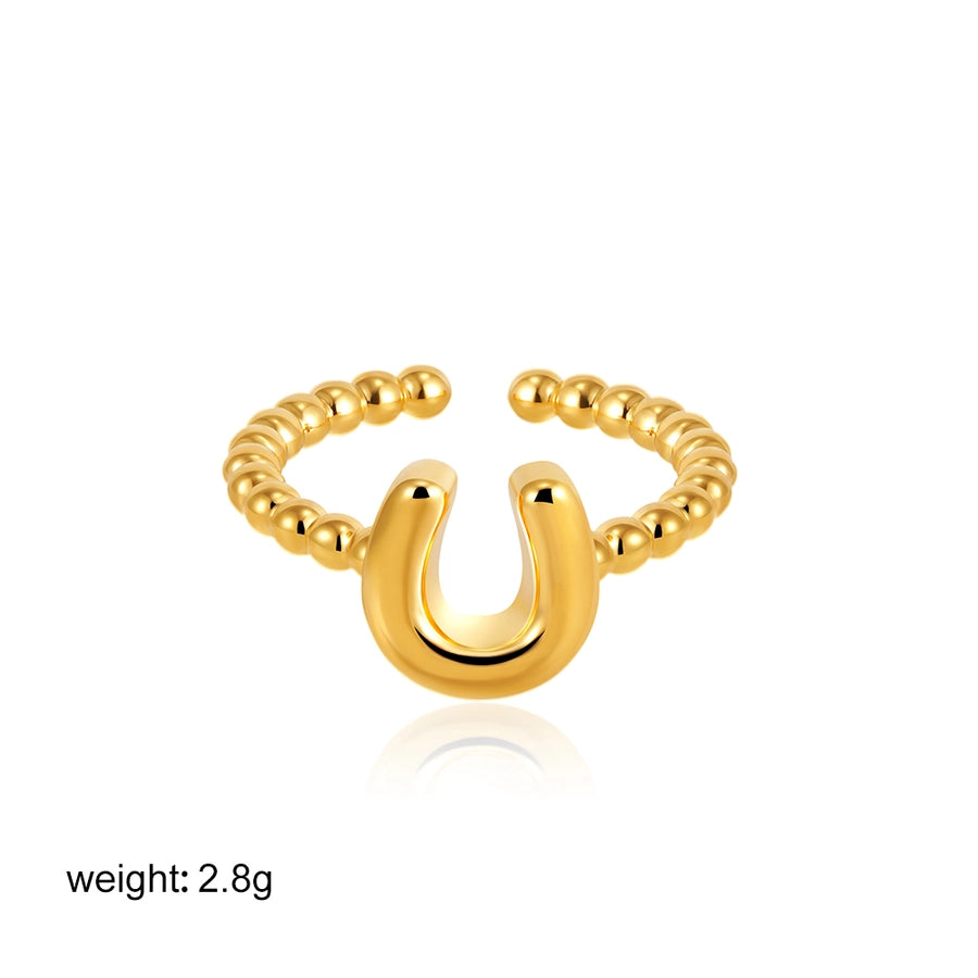 Copper Letter Open Rings