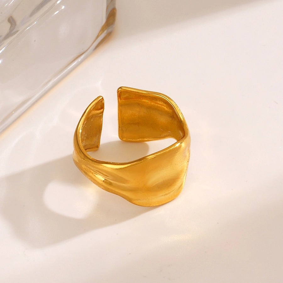 Jewelry Simple Style Irregular 304 Stainless Steel 18K Gold Plated Polishing Rings