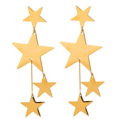 1 Pair Classic Style Star 304 Stainless Steel Drop Earrings