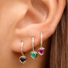 1 Pair IG Style Shiny Heart Shape Inlay Copper Zircon Gold Plated Drop Earrings