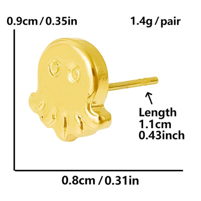 1 Pair Basic Simple Style Jellyfish Plating 304 Stainless Steel Ear Studs